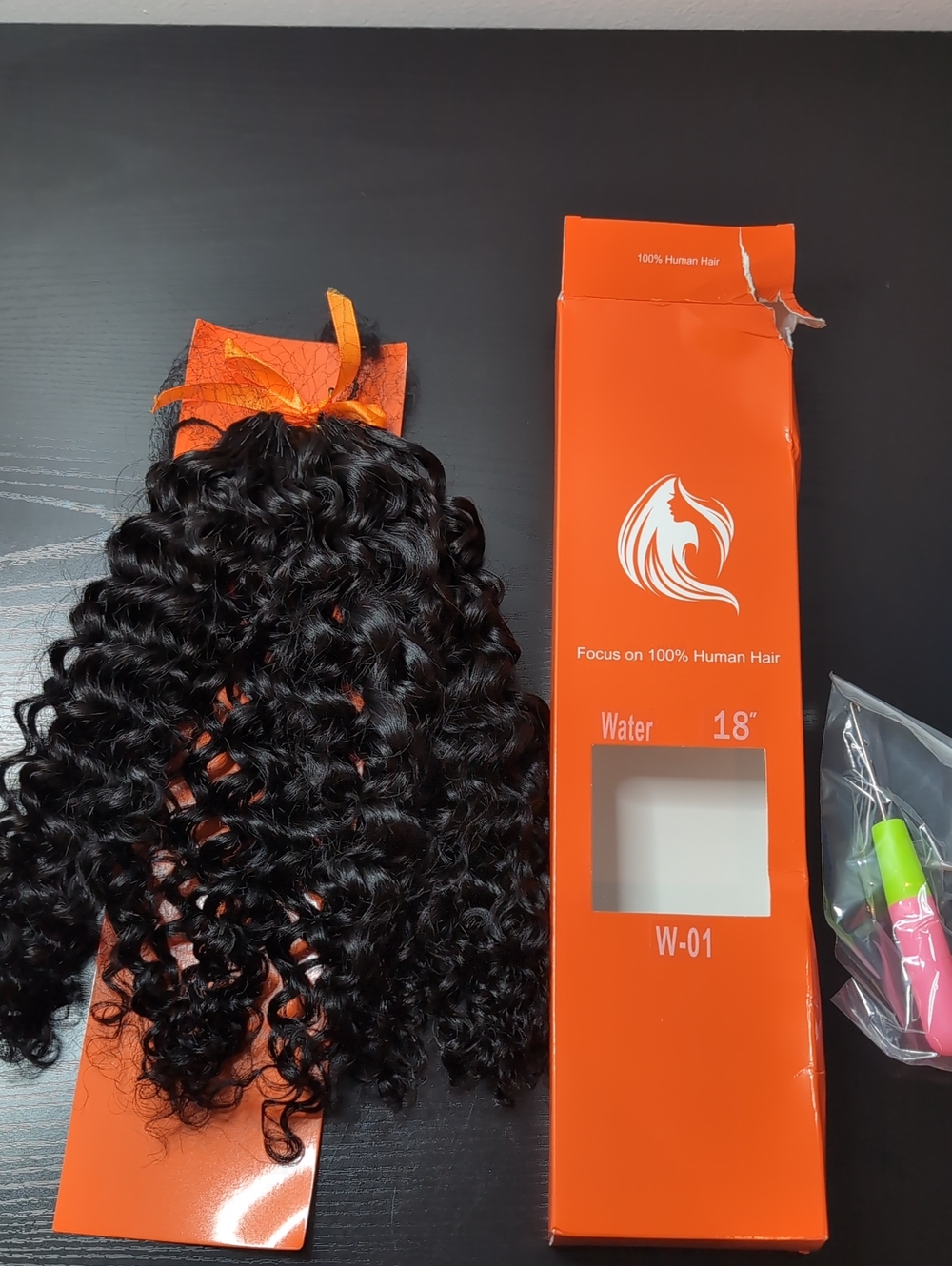 18 Inch 120 G Water Wave Human Feather Crochet Hair Natural Black Knotless